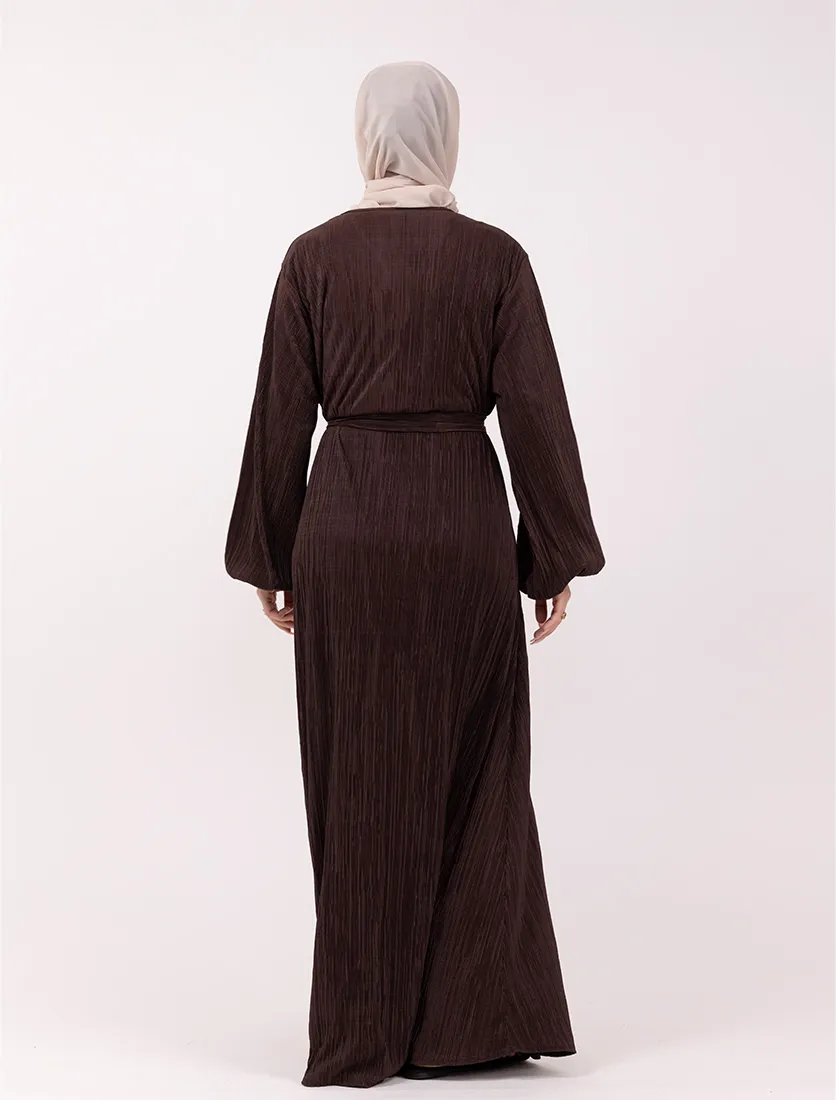 Brown Plisse Abaya